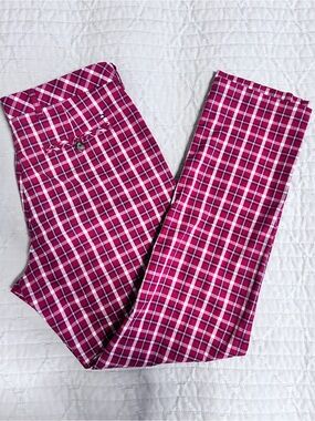 Tommy Hilfiger Golf Pants Size 32/32 Men's Red White Plaid Cotton Blend Pants